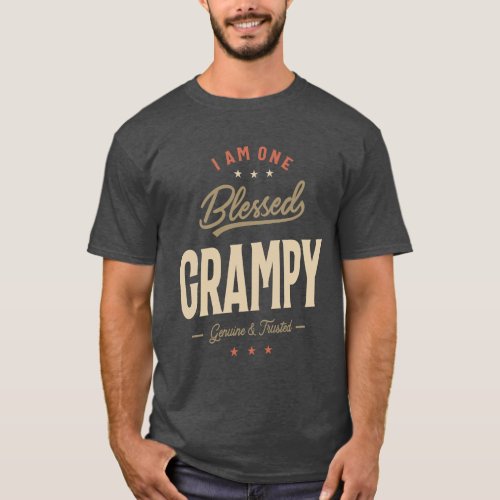 I Am One Blessed Grampy _ Dad and Grandpa T_Shirt