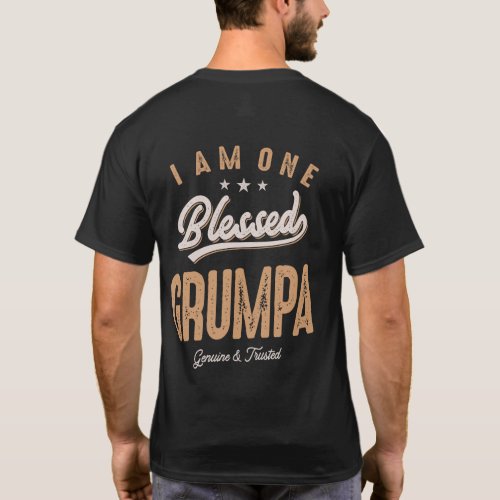 I Am One Blessed Grumpa Funny Fathers Day T_Shirt