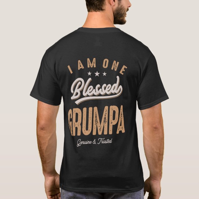 I Am One Blessed Grumpa Funny Father's Day T-Shirt (Back)