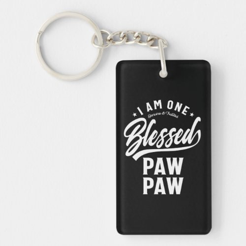 I Am One Blessed Pawpaw T_shirt Gift Keychain