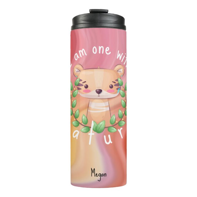 I am one with nature marble name thermal tumbler (Front)