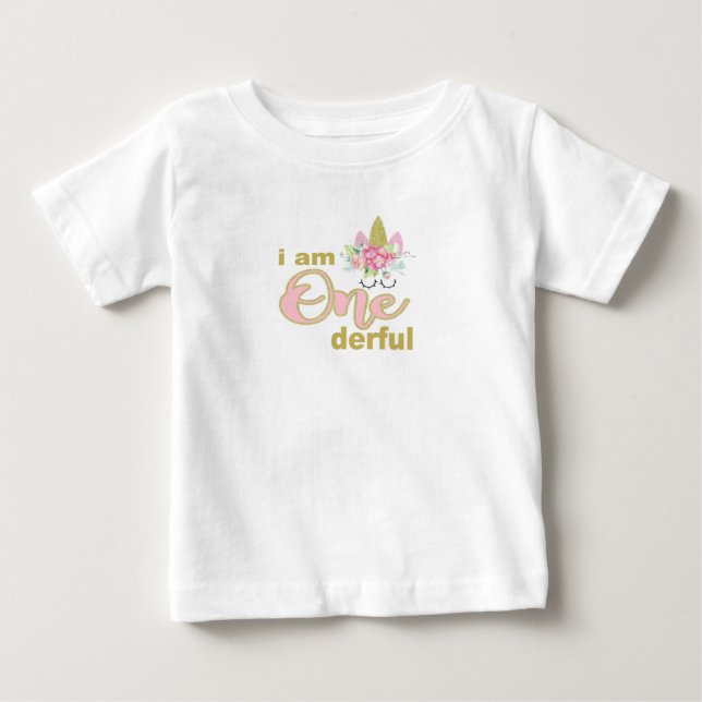 I am onederful kids birthday shirt (Front)
