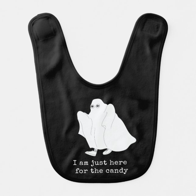 I am only Here for candy Baby Bib (Front)