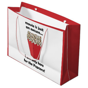 I am Only Here For The Popcorn Funny Quote Large Gift Bag