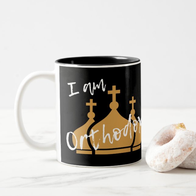I Am Orthodox Two-Tone Coffee Mug (With Donut)
