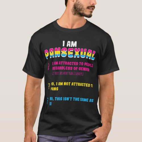 I Am Pansexual GenderBlind Unisex Pride Flag T_Shirt