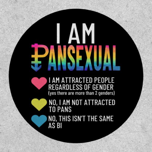 I Am Pansexual _ LGBTQIA Pride Rainbow Hearts _ De Patch