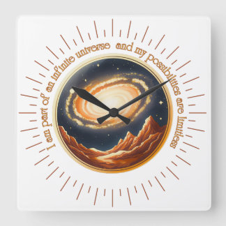 I am part of an infinite universe. square wall clock