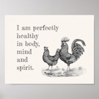I am perfectly healthy in body, mind and spirit. poster