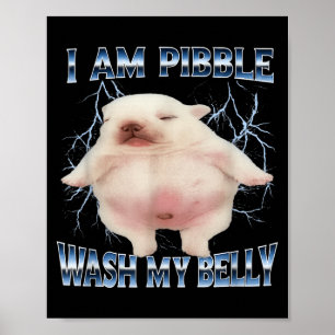 I Am Pibble Wash My Belly Funny Dog Clean My Belly Poster