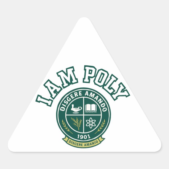 I AM POLY Classic Triangle Sticker (Front)