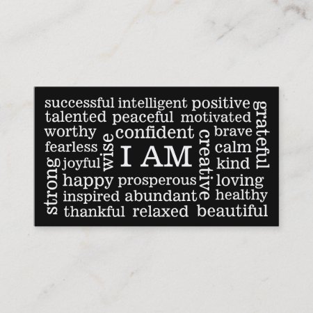 I Am Positive Affirmations For Self Image Wellness Business Card