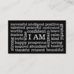 I Am Positive Affirmations For Self Image Wellness Business Card at Zazzle