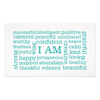 I Am Positive Affirmations Photo Print by EatGreenFood at Zazzle