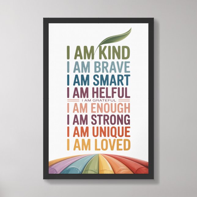 I Am: Positive Affirmations Poster (Framed Front)