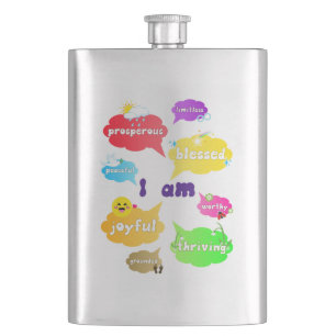 I Am Positive Affirmations Words Self Love Flask