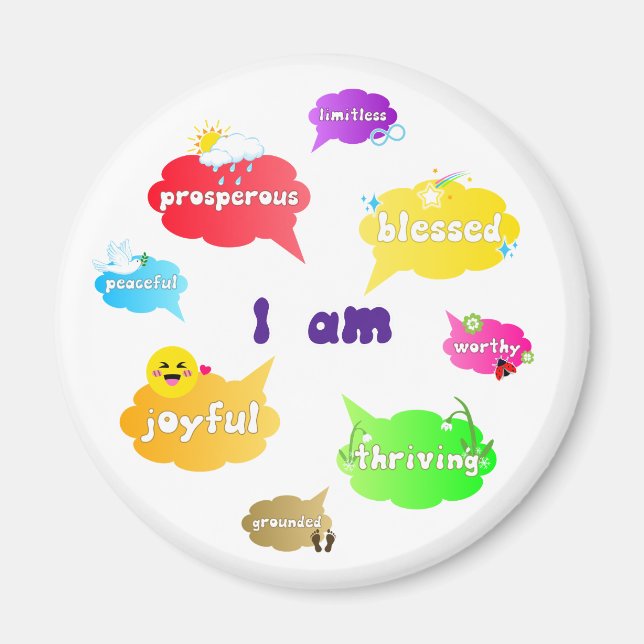 I Am Positive Affirmations Words Self Love Magnet (Front)