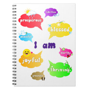 I Am Positive Affirmations Words Self Love Notebook
