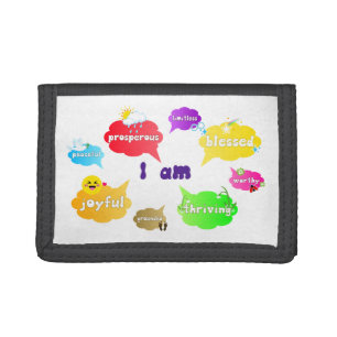 I Am Positive Affirmations Words Self Love Trifold Wallet