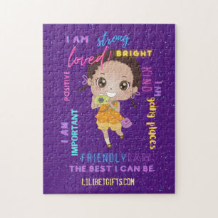 I AM - Positive Black Brown Girl Affirmations Jigsaw Puzzle