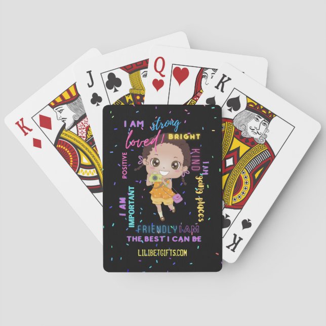 I AM - Positive Black Brown Girl Affirmations Poker Cards (Back)