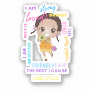 I AM - Positive Black Brown Girl Affirmations Sticker