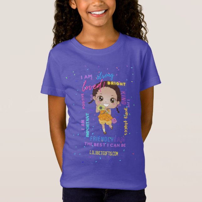 I AM - Positive Black Brown Girl Affirmations T-Shirt (Front)
