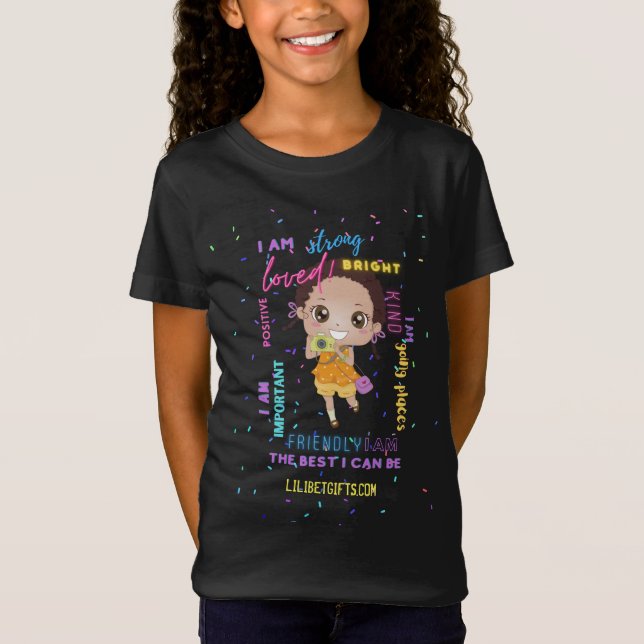 I AM - Positive Black Brown Girl Affirmations T-Shirt (Front)