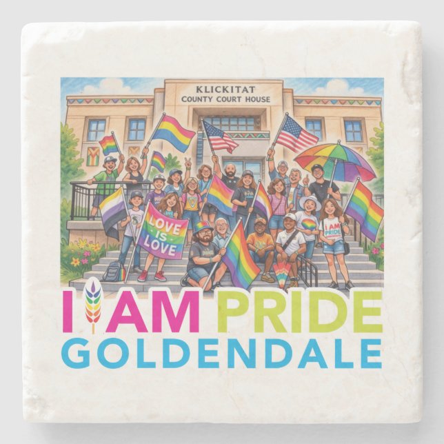 I AM Pride Community Stone Coaster  (Front)