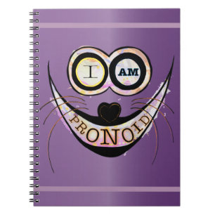 I am PRONOID, optimistic funny cat quote Notebook