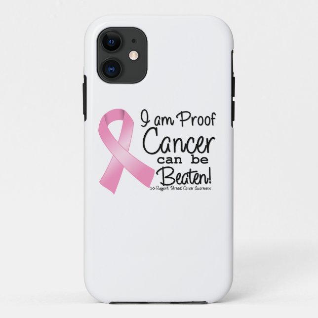 I am Proof Breast Cancer Can Be Beaten Case-Mate iPhone Case (Back)