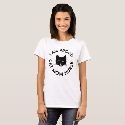 I Am Proud Cat Mom With Cute a Cat Face T-Shirt