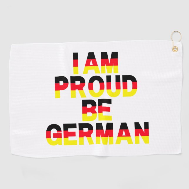 'I am proud to be German''  Golf Towel (Horizontal)