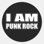 I AM PUNK ROCK guys girls punk music Classic Round Sticker