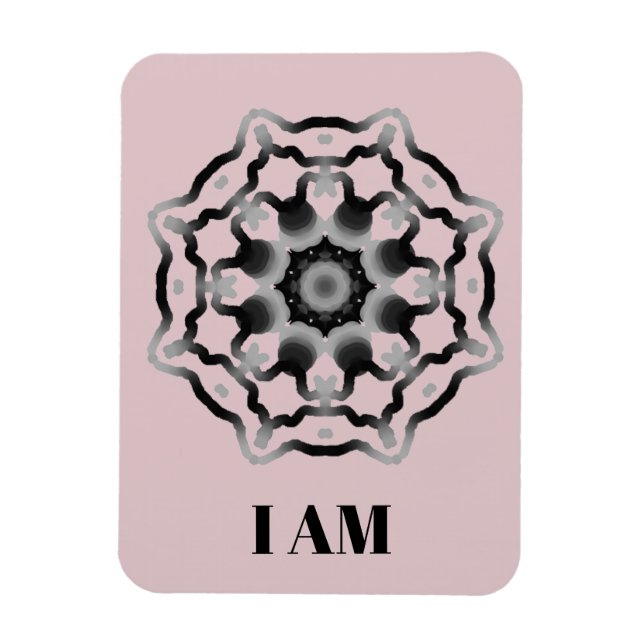 *~* "I AM" Purple Black Gray Mandala Crown Chakra Magnet (Vertical)