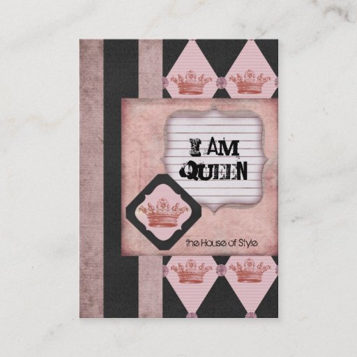 Customizable I Am Queen Chubby Business Cards