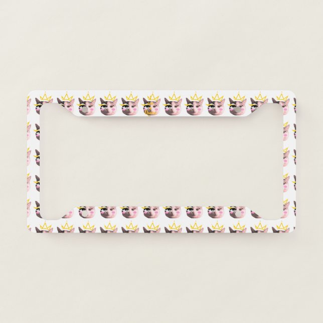 I Am Queen – Elegant funny License Plate Frame (Front)