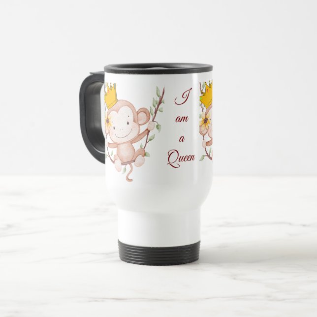 I Am Queen – Elegant Travel Mug (Front Left)