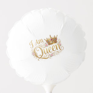 "I Am Queen" Girl's Birthday Party Balloon