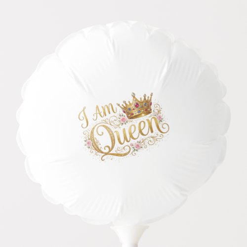 "I Am Queen" Girl's Birthday Party Balloon
