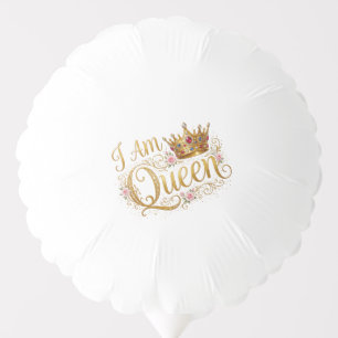 "I Am Queen" Girl's Birthday Party Balloon