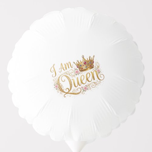 "I Am Queen" Girl's Birthday Party Balloon