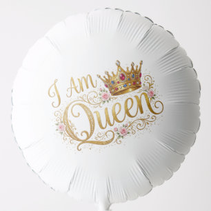 "I Am Queen" Girl's Birthday Party Balloon