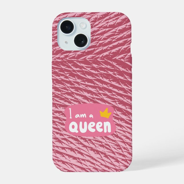I AM QUEEN / LightPink Iphone Case (Back)