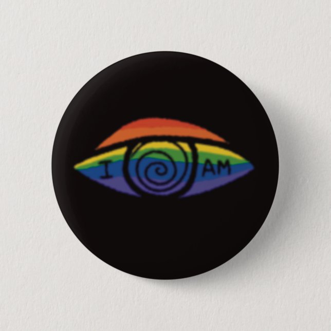 I AM Rainbow Pride  Button (Front)