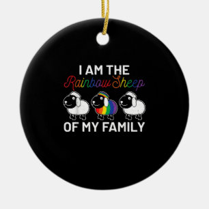 I am rainbow sheep of my family Sheep Gift Ceramic Ornament