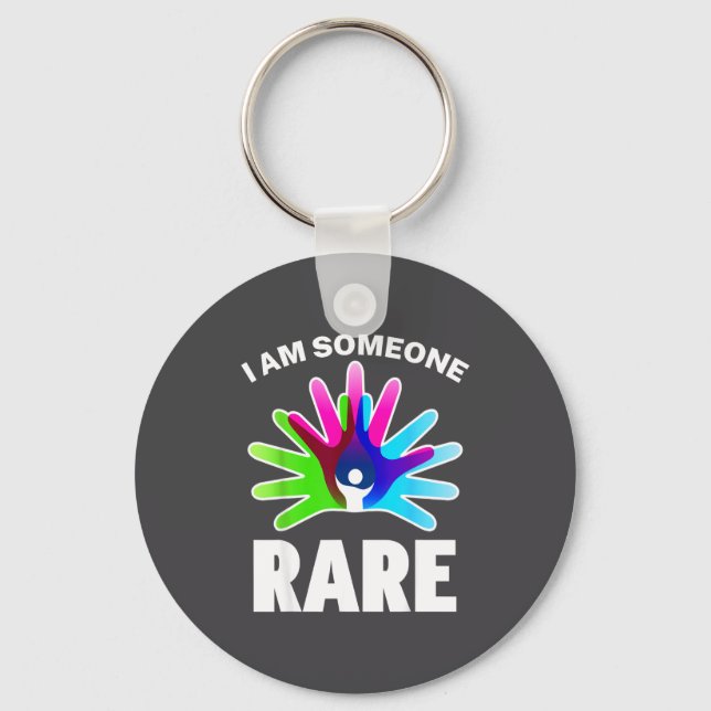 I Am Rare Disease Awareness Shirt - Rare Disease D Keychain (Front)