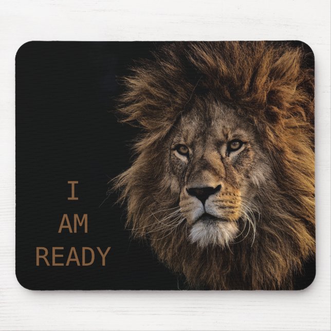 I AM READY - Lion Mouse Pad (Front)
