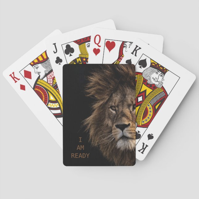 I AM READY - Lion Poker Cards (Back)