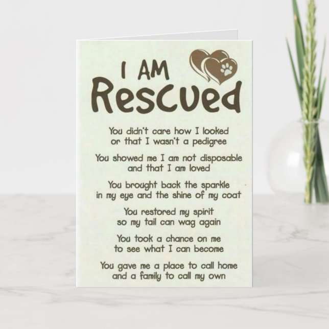 I Am Rescued Best Dog Dad Card (Front)